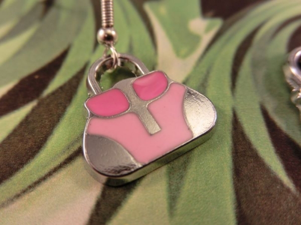 Handtaschen Ohrringe silberfarbe pink Frau Mädchen